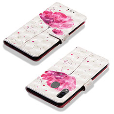 Handytasche Stand Schutzhülle Flip Leder Hülle Modisch Muster Y03B für Samsung Galaxy A20 Rosa