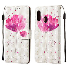 Handytasche Stand Schutzhülle Flip Leder Hülle Modisch Muster Y03B für Samsung Galaxy A20e Rosa