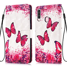 Handytasche Stand Schutzhülle Flip Leder Hülle Modisch Muster Y03B für Samsung Galaxy A20s Pink