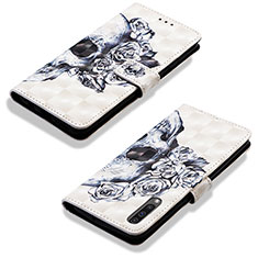 Handytasche Stand Schutzhülle Flip Leder Hülle Modisch Muster Y03B für Samsung Galaxy A30S Schwarz