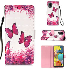 Handytasche Stand Schutzhülle Flip Leder Hülle Modisch Muster Y03B für Samsung Galaxy A51 5G Pink