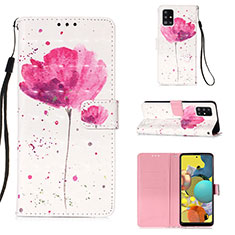 Handytasche Stand Schutzhülle Flip Leder Hülle Modisch Muster Y03B für Samsung Galaxy A51 5G Rosa