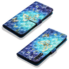 Handytasche Stand Schutzhülle Flip Leder Hülle Modisch Muster Y03B für Samsung Galaxy A70S Hellblau