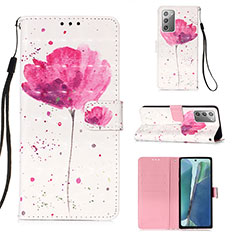 Handytasche Stand Schutzhülle Flip Leder Hülle Modisch Muster Y03B für Samsung Galaxy Note 20 5G Rosa