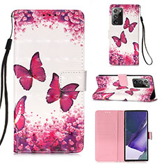 Handytasche Stand Schutzhülle Flip Leder Hülle Modisch Muster Y03B für Samsung Galaxy Note 20 Ultra 5G Pink