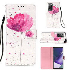Handytasche Stand Schutzhülle Flip Leder Hülle Modisch Muster Y03B für Samsung Galaxy Note 20 Ultra 5G Rosa