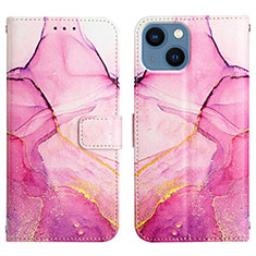 Handytasche Stand Schutzhülle Flip Leder Hülle Modisch Muster Y04B für Apple iPhone 14 Plus Pink