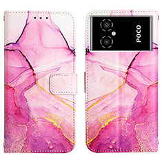 Handytasche Stand Schutzhülle Flip Leder Hülle Modisch Muster Y04B für Xiaomi Poco M4 5G Pink