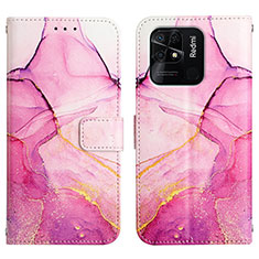 Handytasche Stand Schutzhülle Flip Leder Hülle Modisch Muster Y04B für Xiaomi Redmi 10 India Pink