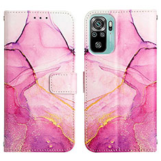 Handytasche Stand Schutzhülle Flip Leder Hülle Modisch Muster Y04B für Xiaomi Redmi Note 10 4G Pink