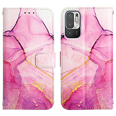 Handytasche Stand Schutzhülle Flip Leder Hülle Modisch Muster Y04B für Xiaomi Redmi Note 10T 5G Pink