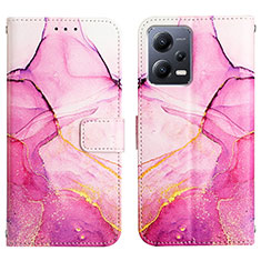 Handytasche Stand Schutzhülle Flip Leder Hülle Modisch Muster YB1 für Xiaomi Redmi Note 12 5G Pink