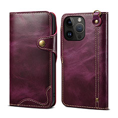 Handytasche Stand Schutzhülle Flip Leder Hülle MT1 für Apple iPhone 14 Pro Max Violett
