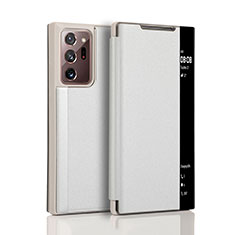 Handytasche Stand Schutzhülle Flip Leder Hülle N01 für Samsung Galaxy Note 20 Ultra 5G Silber