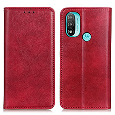 Handytasche Stand Schutzhülle Flip Leder Hülle N01P für Motorola Moto E30 Rot