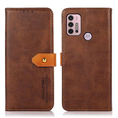 Handytasche Stand Schutzhülle Flip Leder Hülle N01P für Motorola Moto G30 Braun