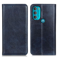 Handytasche Stand Schutzhülle Flip Leder Hülle N01P für Motorola Moto G71 5G Blau