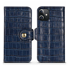 Handytasche Stand Schutzhülle Flip Leder Hülle N02 für Apple iPhone 12 Blau