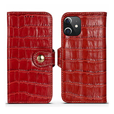 Handytasche Stand Schutzhülle Flip Leder Hülle N02 für Apple iPhone 12 Rot