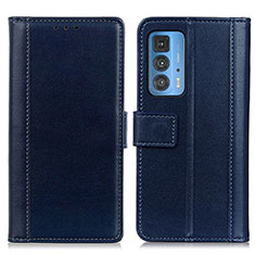 Handytasche Stand Schutzhülle Flip Leder Hülle N02P für Motorola Moto Edge 20 Pro 5G Blau