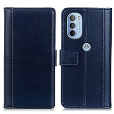 Handytasche Stand Schutzhülle Flip Leder Hülle N02P für Motorola Moto G31 Blau