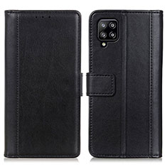 Handytasche Stand Schutzhülle Flip Leder Hülle N02P für Samsung Galaxy A22 4G Schwarz
