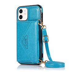 Handytasche Stand Schutzhülle Flip Leder Hülle N03 für Apple iPhone 12 Hellblau