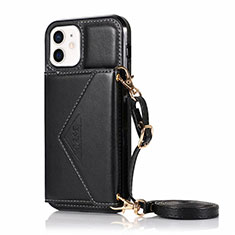 Handytasche Stand Schutzhülle Flip Leder Hülle N03 für Apple iPhone 12 Schwarz