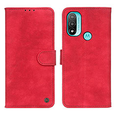 Handytasche Stand Schutzhülle Flip Leder Hülle N03P für Motorola Moto E30 Rot