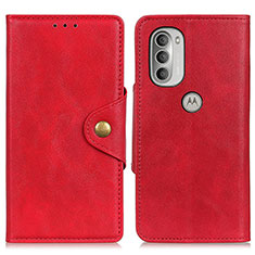 Handytasche Stand Schutzhülle Flip Leder Hülle N03P für Motorola Moto G51 5G Rot