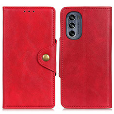 Handytasche Stand Schutzhülle Flip Leder Hülle N03P für Motorola Moto G62 5G Rot