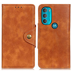 Handytasche Stand Schutzhülle Flip Leder Hülle N03P für Motorola Moto G71 5G Braun