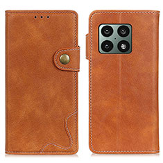 Handytasche Stand Schutzhülle Flip Leder Hülle N03P für OnePlus 10 Pro 5G Braun