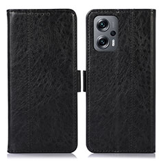 Handytasche Stand Schutzhülle Flip Leder Hülle N03P für Xiaomi Poco F5 5G Schwarz