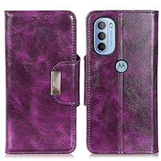 Handytasche Stand Schutzhülle Flip Leder Hülle N04P für Motorola Moto G31 Violett