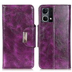 Handytasche Stand Schutzhülle Flip Leder Hülle N04P für Oppo Reno7 4G Violett