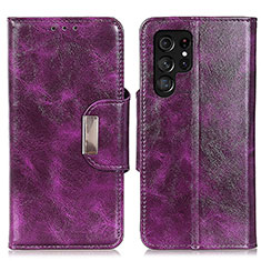 Handytasche Stand Schutzhülle Flip Leder Hülle N04P für Samsung Galaxy S22 Ultra 5G Violett