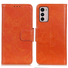 Handytasche Stand Schutzhülle Flip Leder Hülle N05P für Motorola Moto G42 Orange