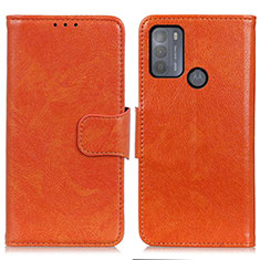 Handytasche Stand Schutzhülle Flip Leder Hülle N05P für Motorola Moto G50 Orange