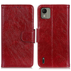 Handytasche Stand Schutzhülle Flip Leder Hülle N05P für Nokia C110 Rot