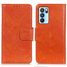 Handytasche Stand Schutzhülle Flip Leder Hülle N05P für Oppo Reno6 Pro 5G India Orange