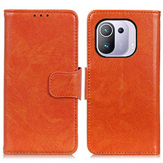 Handytasche Stand Schutzhülle Flip Leder Hülle N05P für Xiaomi Mi 11 Pro 5G Orange