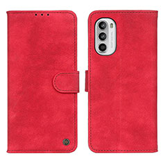 Handytasche Stand Schutzhülle Flip Leder Hülle N06P für Motorola MOTO G52 Rot