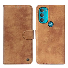 Handytasche Stand Schutzhülle Flip Leder Hülle N06P für Motorola Moto G71 5G Braun