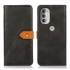 Handytasche Stand Schutzhülle Flip Leder Hülle N07P für Motorola Moto G51 5G Schwarz
