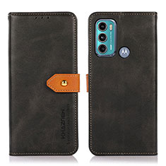Handytasche Stand Schutzhülle Flip Leder Hülle N07P für Motorola Moto G60 Schwarz