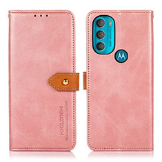 Handytasche Stand Schutzhülle Flip Leder Hülle N07P für Motorola Moto G71 5G Rosa