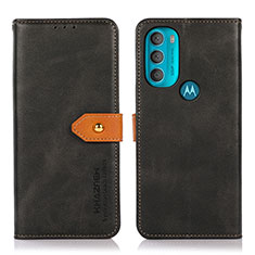 Handytasche Stand Schutzhülle Flip Leder Hülle N07P für Motorola Moto G71 5G Schwarz