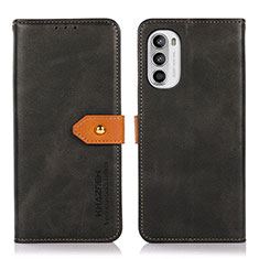 Handytasche Stand Schutzhülle Flip Leder Hülle N07P für Motorola Moto G82 5G Schwarz