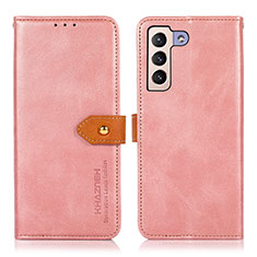 Handytasche Stand Schutzhülle Flip Leder Hülle N07P für Samsung Galaxy S21 5G Rosa